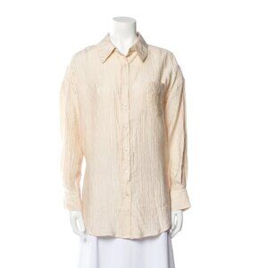 Anine Bing Gold Shimmer Button Down